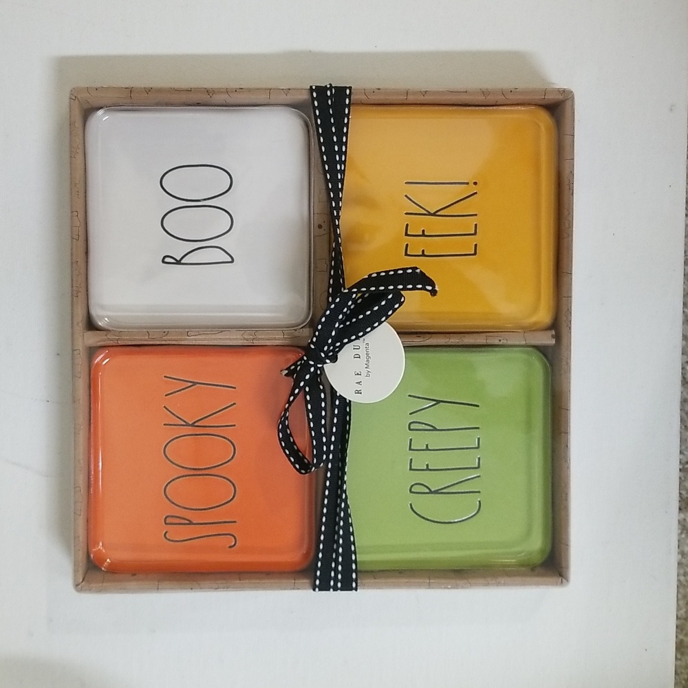 Rae Dunn Spooky Boo Ceramic Coaster Set